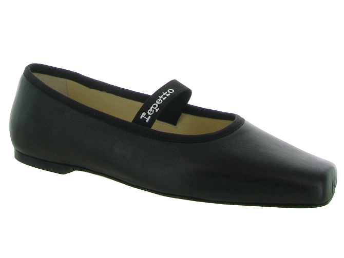 ballerines - Ballerine plate - femme - Cuir - Noir - Repetto