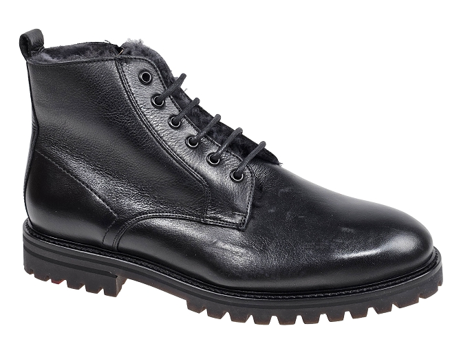 chaussures a lacets - Confort et décontracté - homme - Cuir - Noir - Lloyd