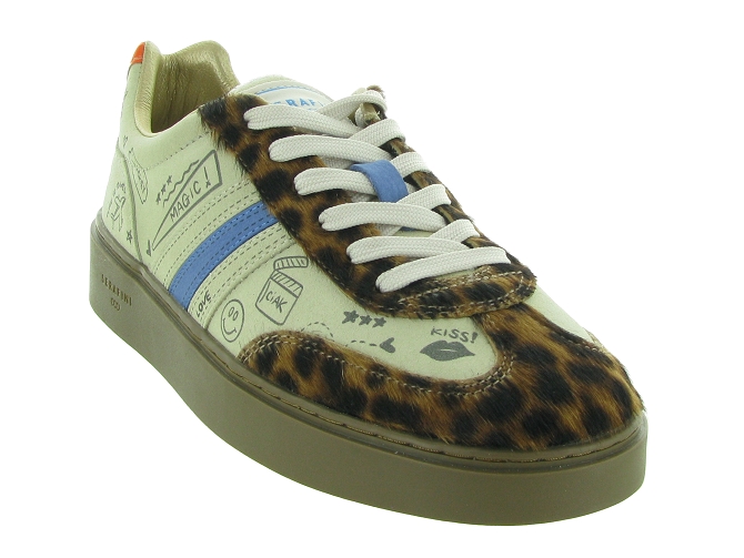 Serafini baskets et sneakers court beige leopard blanc9753701_3