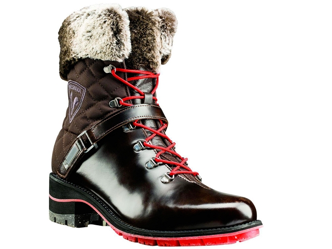 apres ski bottes fourrees - Chaussure neige - femme - Cuir - Marron - Rossignol