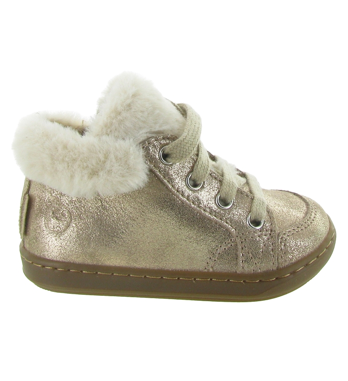 Chaussons bébé garçon hiver nubuck fourrure poils longs