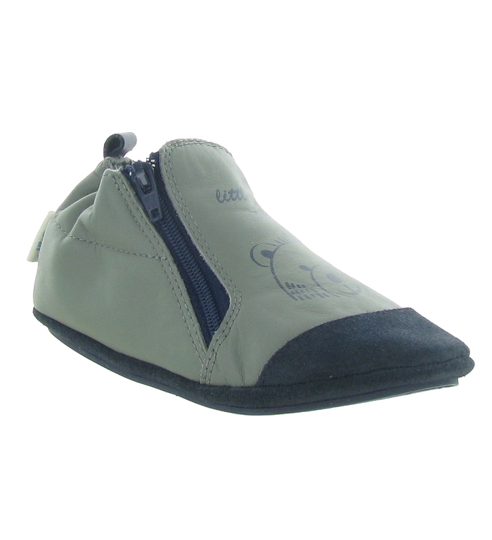 chaussons et pantoufles bebe garcon Robeez schoobi gris